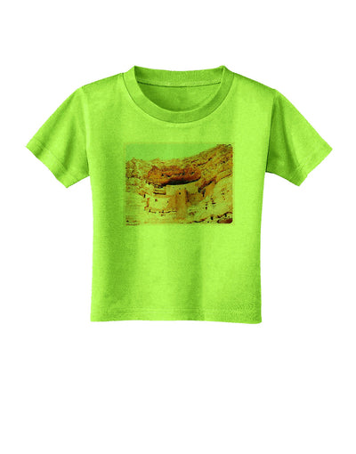 Montezuma Castle Watercolor Toddler T-Shirt-Toddler T-Shirt-TooLoud-Lime-Green-2T-Davson Sales