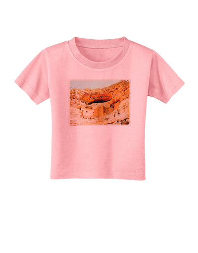 Montezuma Castle Watercolor Toddler T-Shirt-Toddler T-Shirt-TooLoud-Candy-Pink-2T-Davson Sales