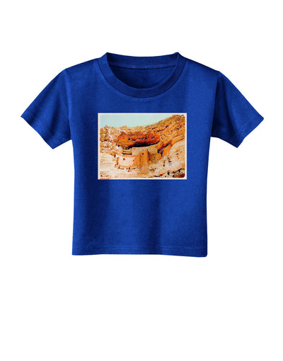 Montezuma Castle Watercolor Toddler T-Shirt Dark-Toddler T-Shirt-TooLoud-Royal-Blue-2T-Davson Sales