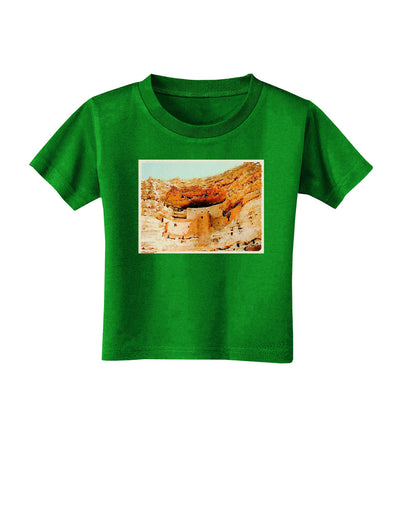 Montezuma Castle Watercolor Toddler T-Shirt Dark-Toddler T-Shirt-TooLoud-Clover-Green-2T-Davson Sales