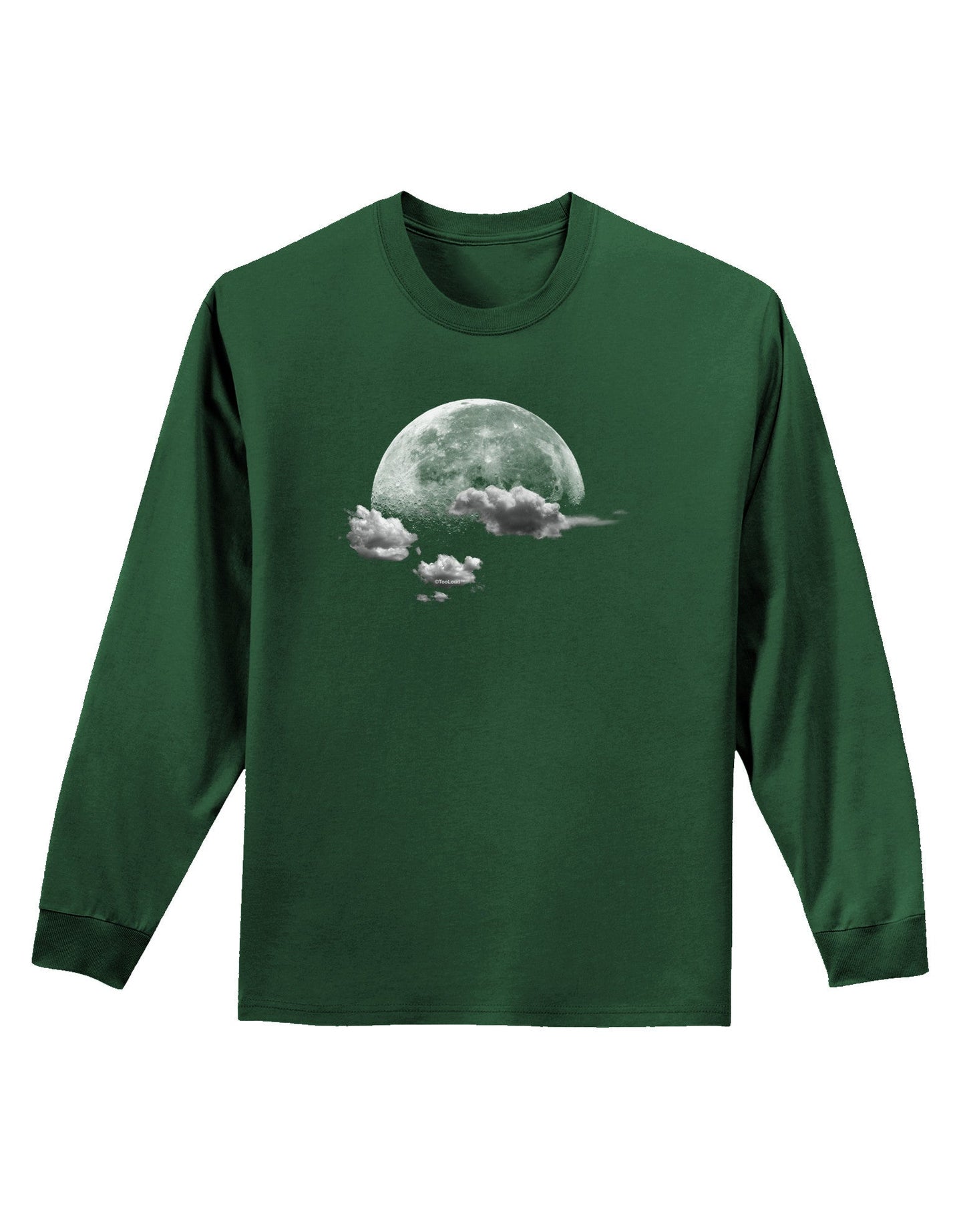 Moon Dream Earth Adult Long Sleeve Dark T-Shirt-TooLoud-Dark-Green-Small-Davson Sales