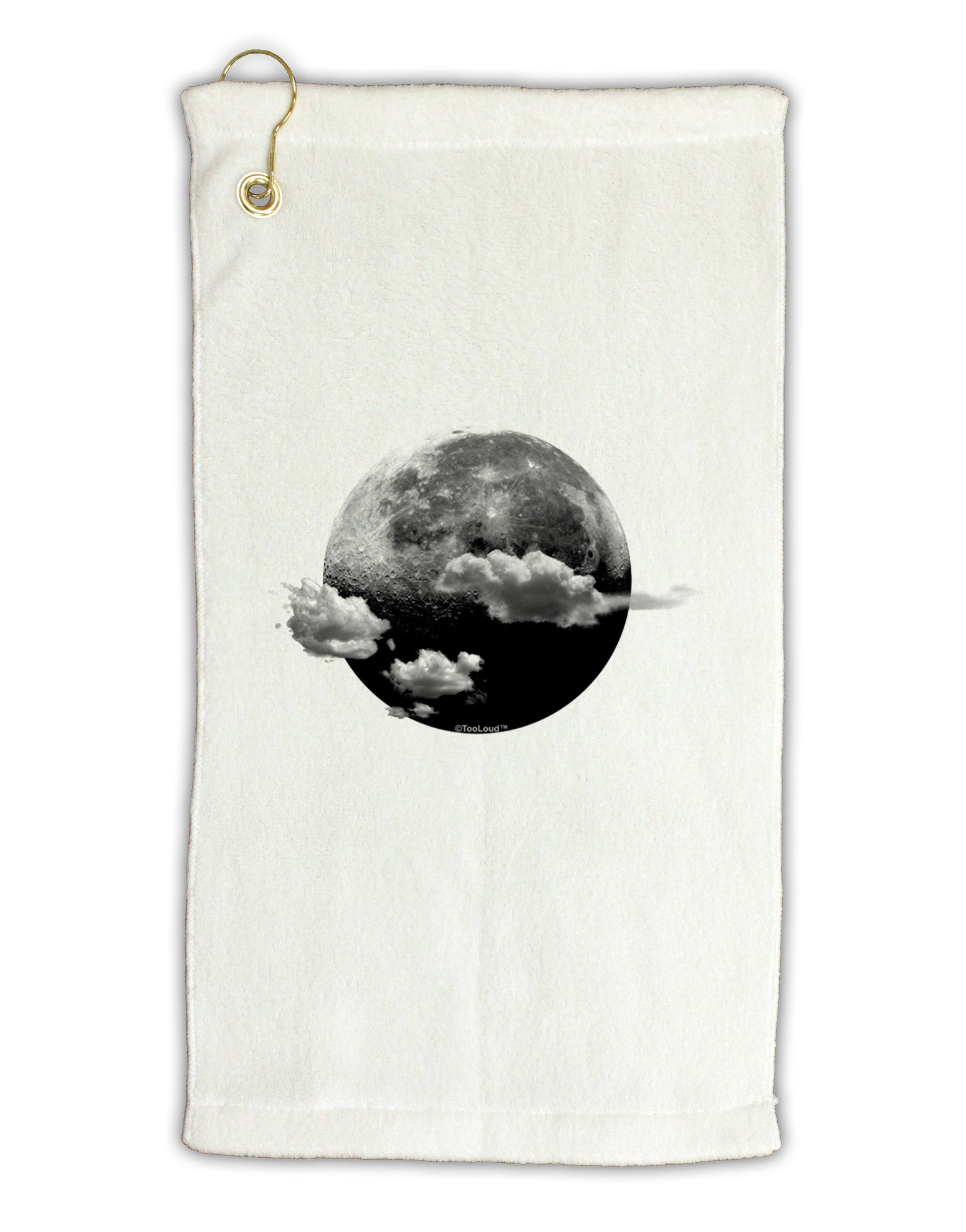 Moon Dream Earth Micro Terry Gromet Golf Towel 11"x19-Golf Towel-TooLoud-White-Davson Sales