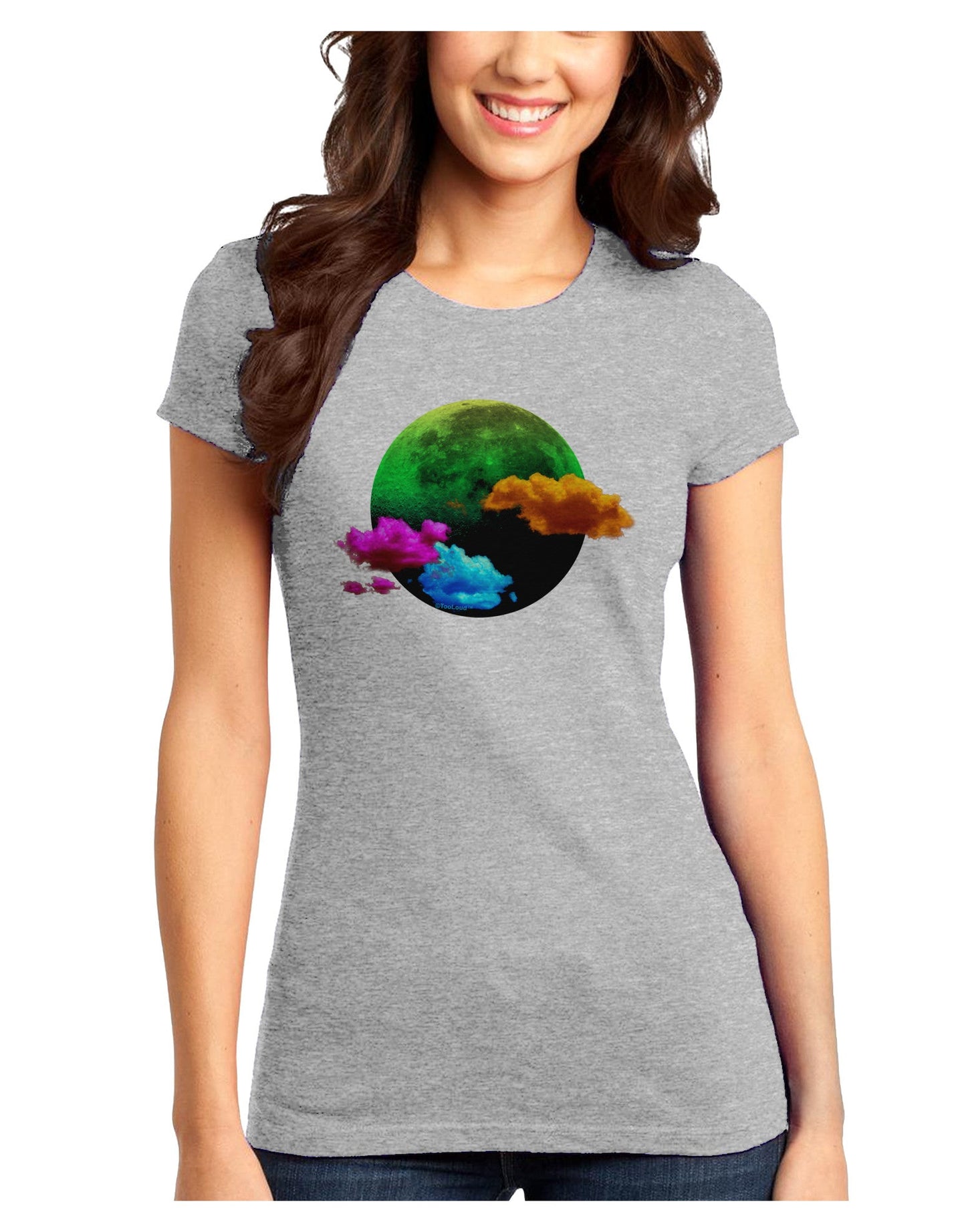 Moon Dream Hallucination Juniors T-Shirt-Womens Juniors T-Shirt-TooLoud-Ash-Gray-Juniors Fitted X-Small-Davson Sales