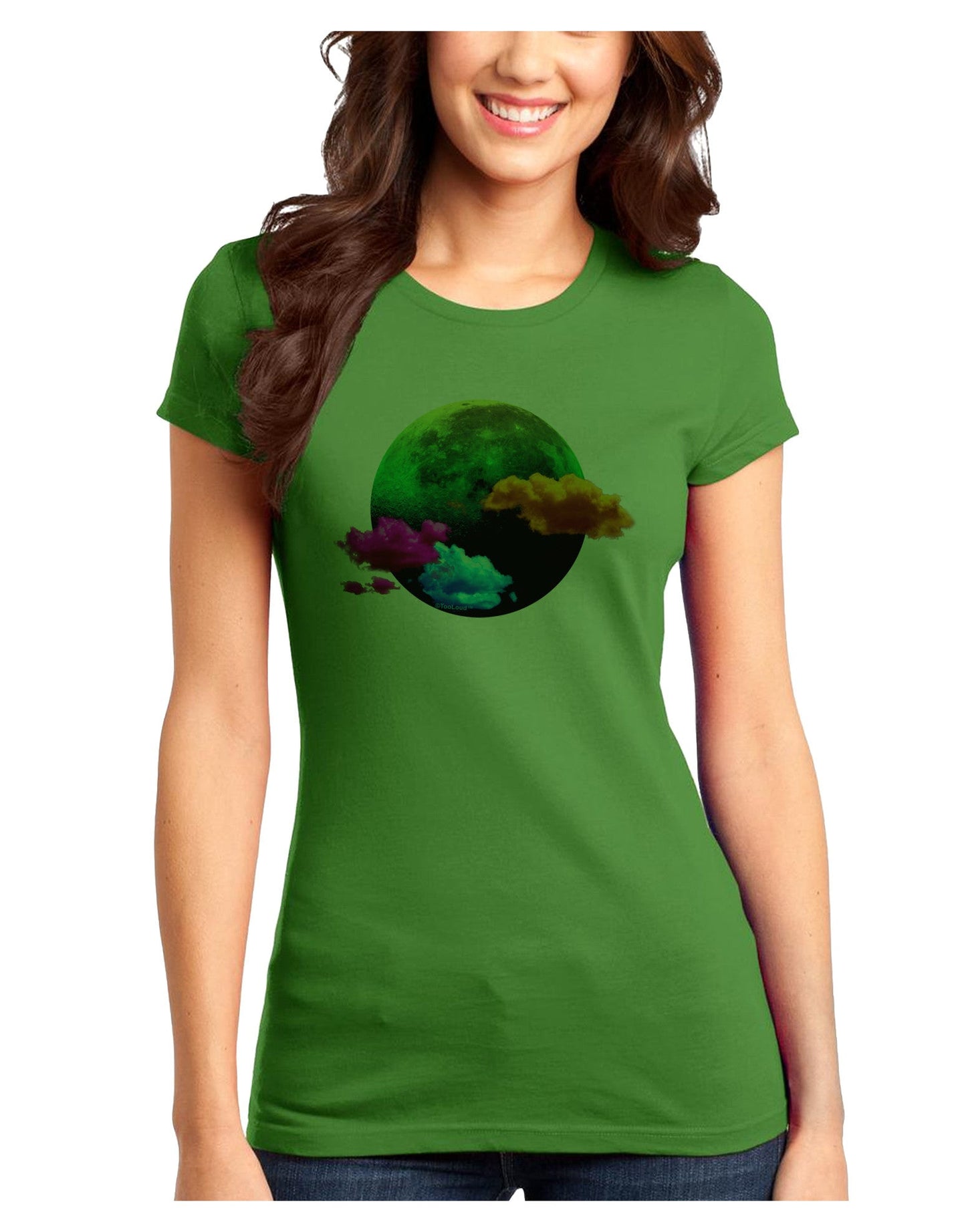 Moon Dream Hallucination Juniors T-Shirt-Womens Juniors T-Shirt-TooLoud-Kiwi-Green-Juniors Fitted X-Small-Davson Sales