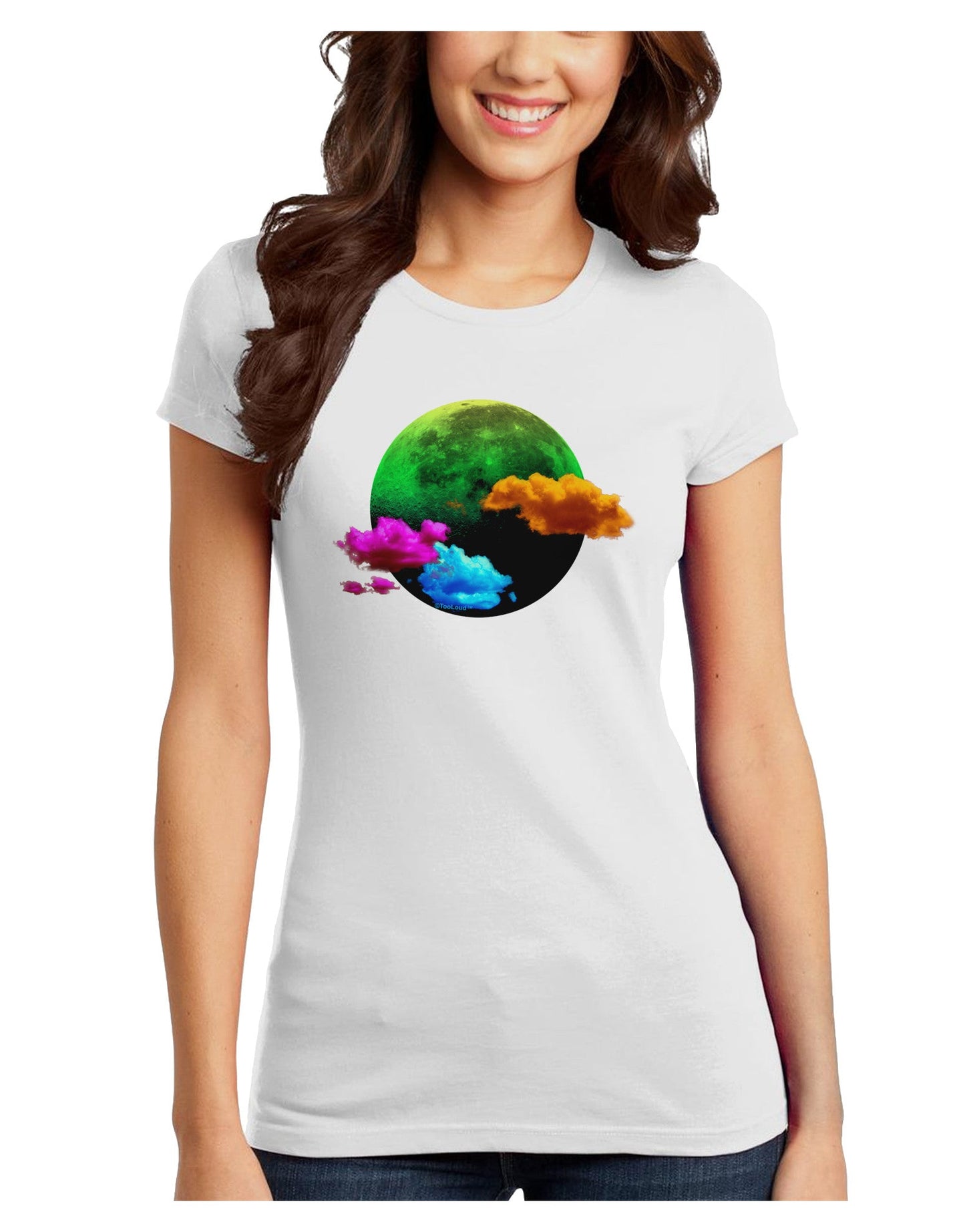 Moon Dream Hallucination Juniors T-Shirt-Womens Juniors T-Shirt-TooLoud-White-Juniors Fitted X-Small-Davson Sales