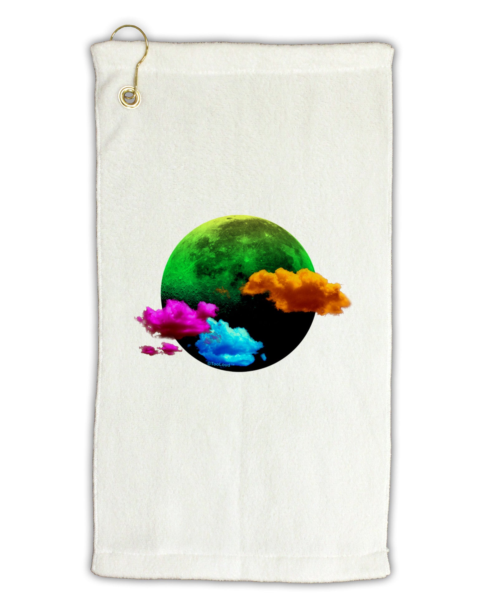 Moon Dream Hallucination Micro Terry Gromet Golf Towel 11"x19-Golf Towel-TooLoud-White-Davson Sales