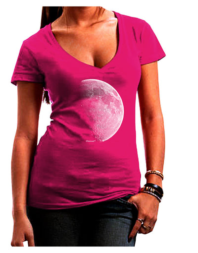 Moon Shadow Juniors V-Neck Dark T-Shirt-Womens V-Neck T-Shirts-TooLoud-Hot-Pink-Juniors Fitted Small-Davson Sales