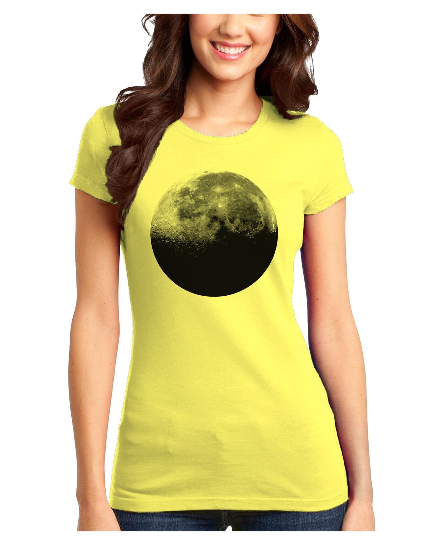 Moon of Earth Juniors T-Shirt-Womens Juniors T-Shirt-TooLoud-Yellow-Juniors Fitted X-Small-Davson Sales