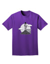 Moonlit Wizard Tower - Grayscale Adult Dark T-Shirt-Mens T-Shirt-TooLoud-Purple-Small-Davson Sales