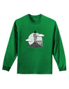 Moonlit Wizard Tower - Grayscale Adult Long Sleeve Dark T-Shirt-TooLoud-Kelly-Green-Small-Davson Sales