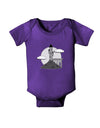 Moonlit Wizard Tower - Grayscale Baby Romper Bodysuit Dark-Baby Romper-TooLoud-Purple-06-Months-Davson Sales