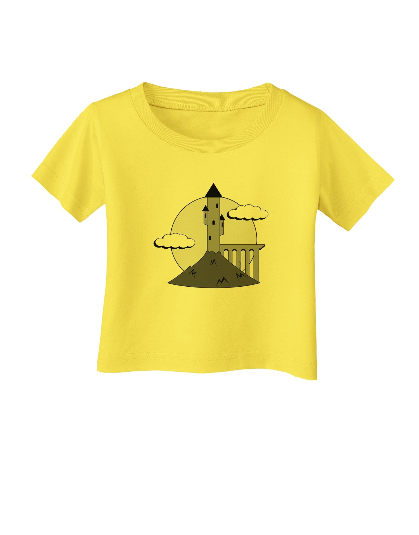 Moonlit Wizard Tower - Grayscale Infant T-Shirt-Infant T-Shirt-TooLoud-Yellow-06-Months-Davson Sales