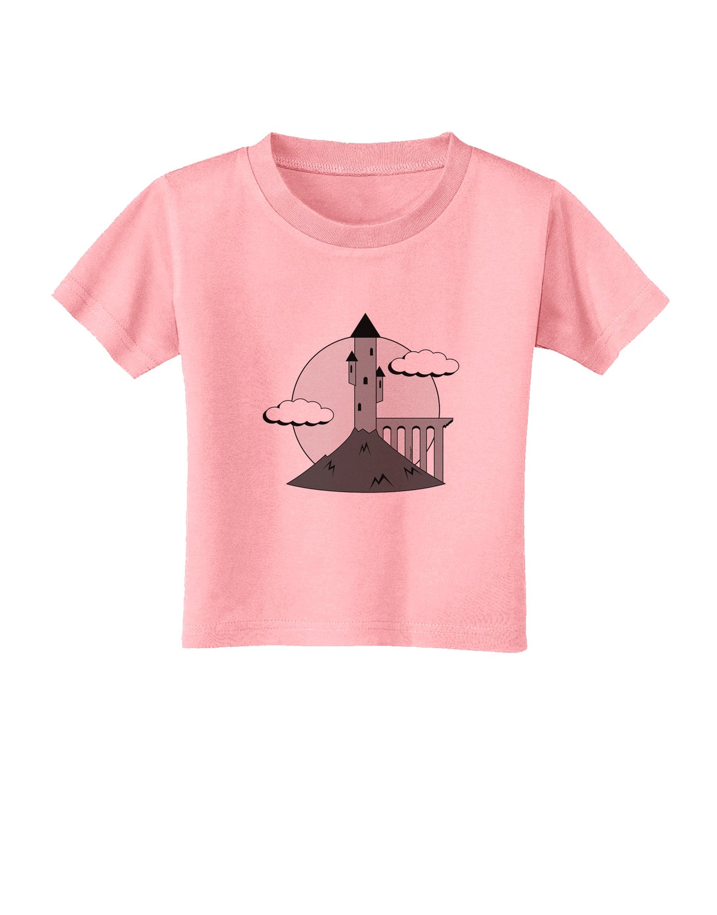 Moonlit Wizard Tower - Grayscale Toddler T-Shirt-Toddler T-Shirt-TooLoud-Candy-Pink-2T-Davson Sales