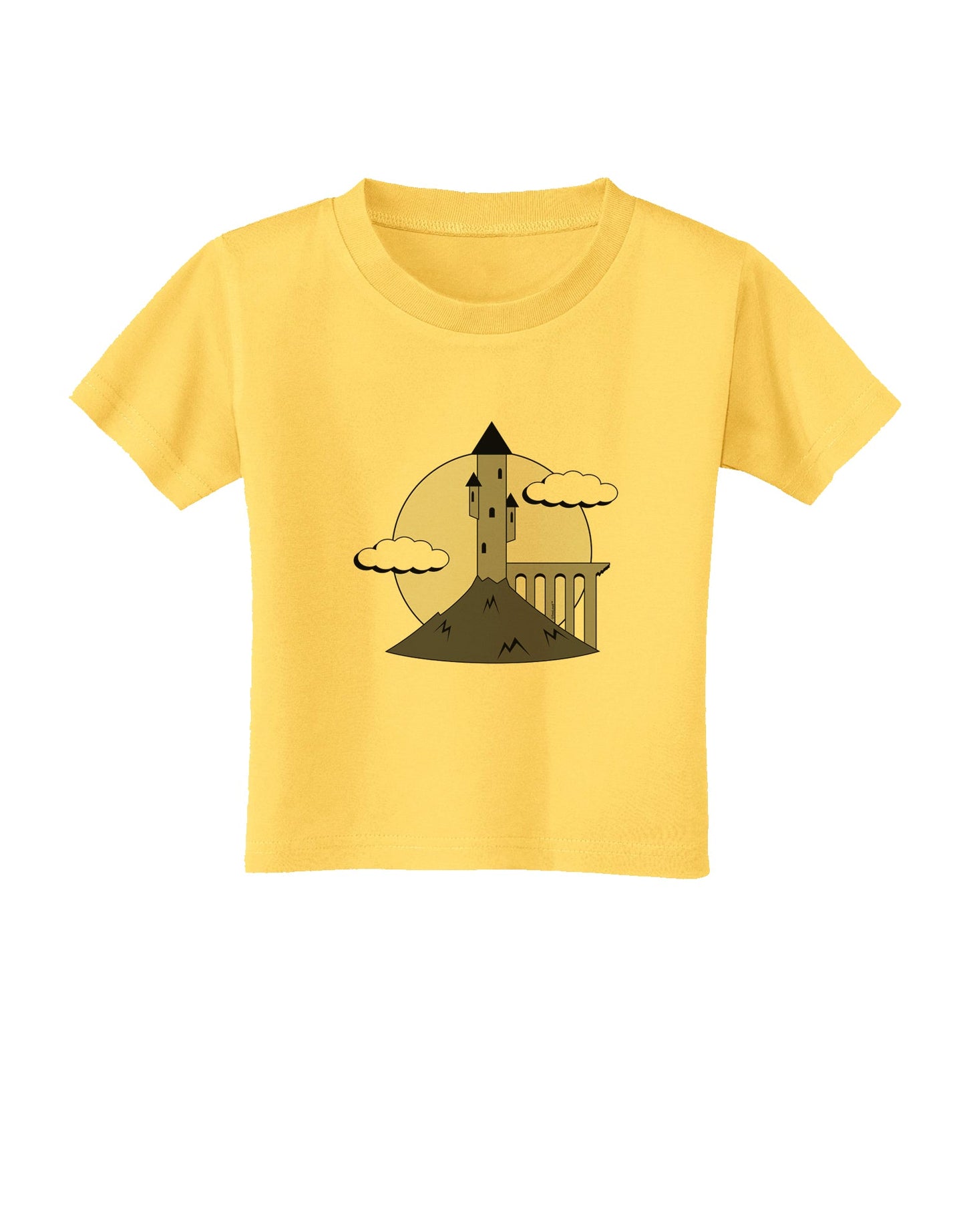 Moonlit Wizard Tower - Grayscale Toddler T-Shirt-Toddler T-Shirt-TooLoud-Yellow-2T-Davson Sales
