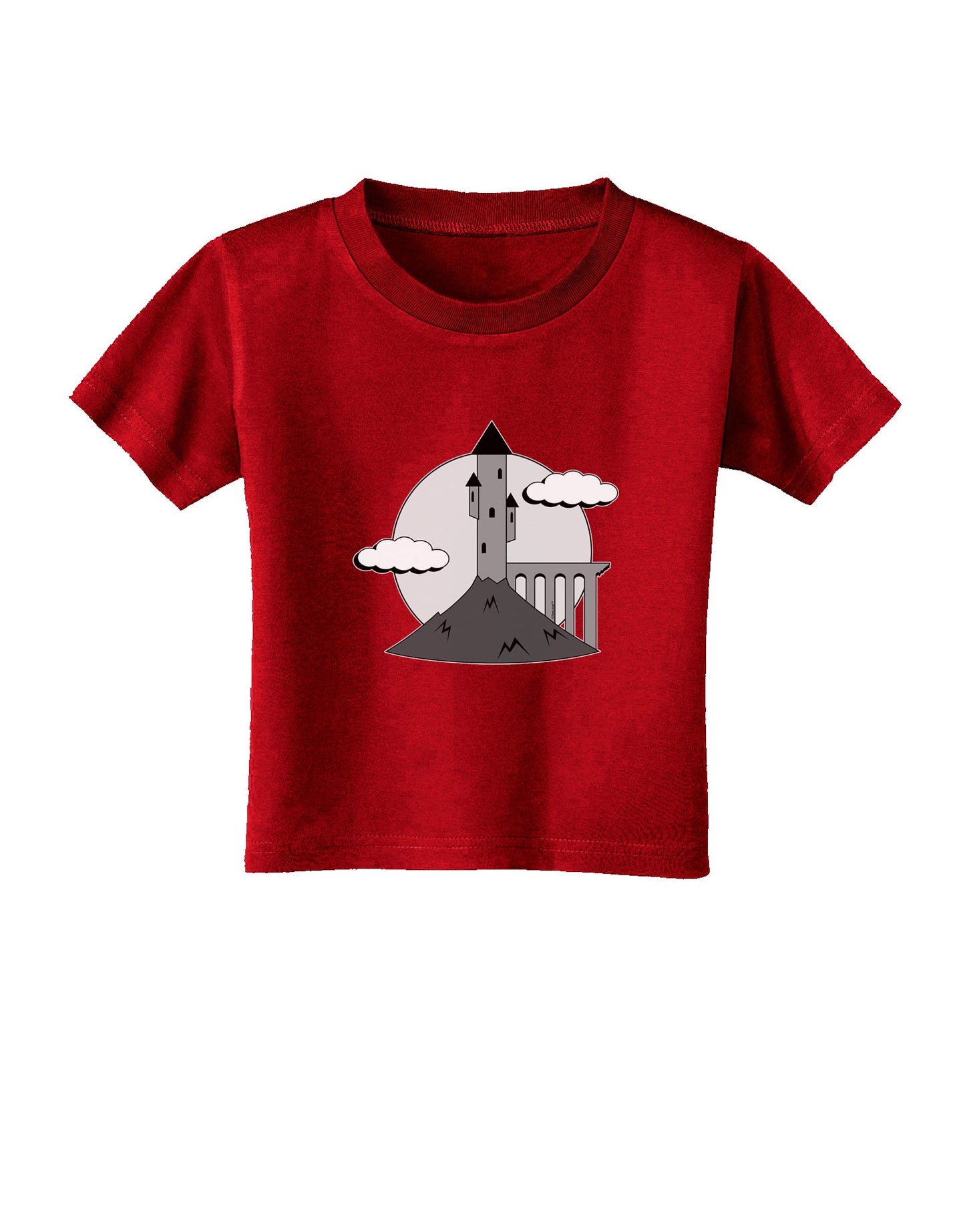 Moonlit Wizard Tower - Grayscale Toddler T-Shirt Dark-Toddler T-Shirt-TooLoud-Clover-Green-06-Months-Davson Sales