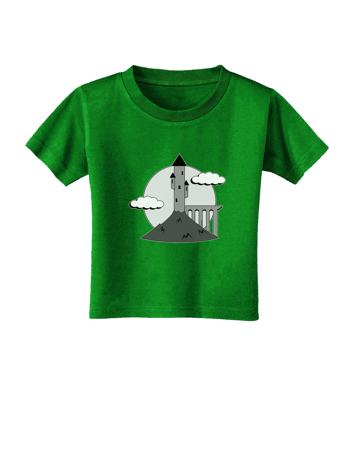 Moonlit Wizard Tower - Grayscale Toddler T-Shirt Dark-Toddler T-Shirt-TooLoud-Royal-Blue-06-Months-Davson Sales