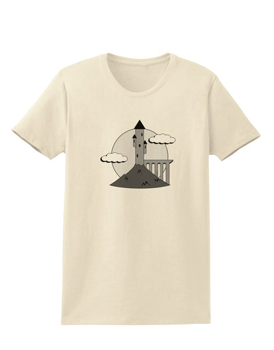 Moonlit Wizard Tower - Grayscale Womens T-Shirt-Womens T-Shirt-TooLoud-Natural-X-Small-Davson Sales