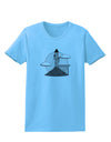 Moonlit Wizard Tower - Grayscale Womens T-Shirt-Womens T-Shirt-TooLoud-Aquatic-Blue-X-Small-Davson Sales