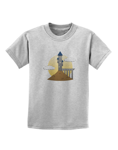 Moonlit Wizard Tower - Halloween Childrens T-Shirt-Childrens T-Shirt-TooLoud-AshGray-X-Small-Davson Sales