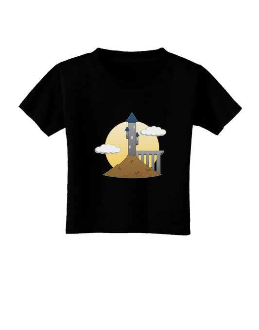 Moonlit Wizard Tower - Halloween Toddler T-Shirt Dark-Toddler T-Shirt-TooLoud-Black-06-Months-Davson Sales