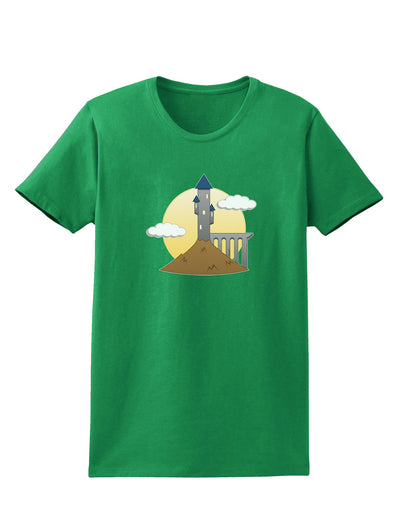 Moonlit Wizard Tower - Halloween Womens Dark T-Shirt-Womens T-Shirt-TooLoud-Kelly-Green-X-Small-Davson Sales