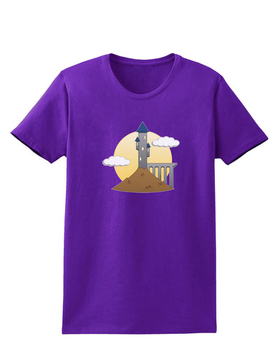 Moonlit Wizard Tower - Halloween Womens Dark T-Shirt-Womens T-Shirt-TooLoud-Purple-X-Small-Davson Sales