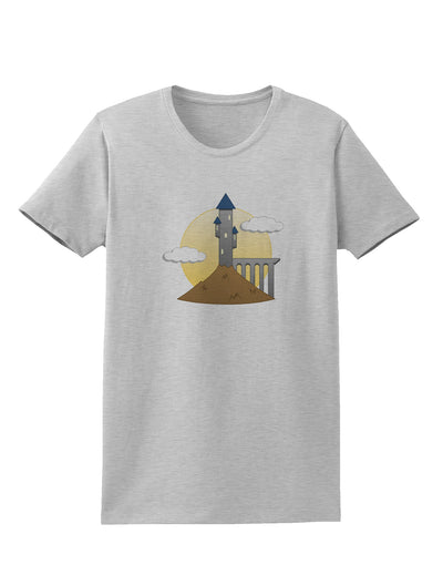 Moonlit Wizard Tower - Halloween Womens T-Shirt-Womens T-Shirt-TooLoud-AshGray-X-Small-Davson Sales