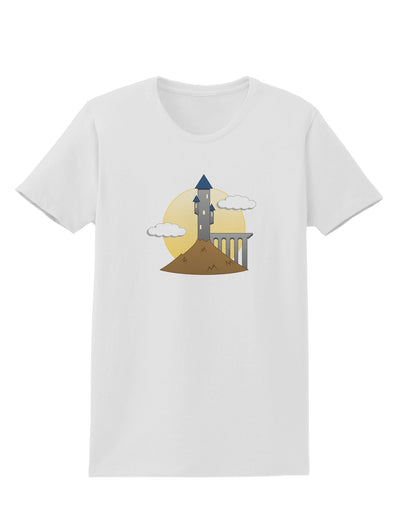 Moonlit Wizard Tower - Halloween Womens T-Shirt-Womens T-Shirt-TooLoud-White-X-Small-Davson Sales