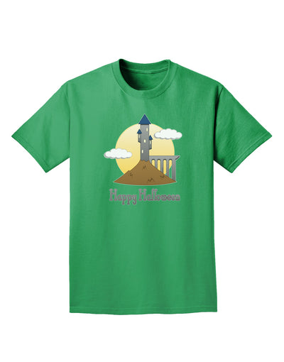 Moonlit Wizard Tower - Happy Halloween Adult Dark T-Shirt-Mens T-Shirt-TooLoud-Kelly-Green-Small-Davson Sales