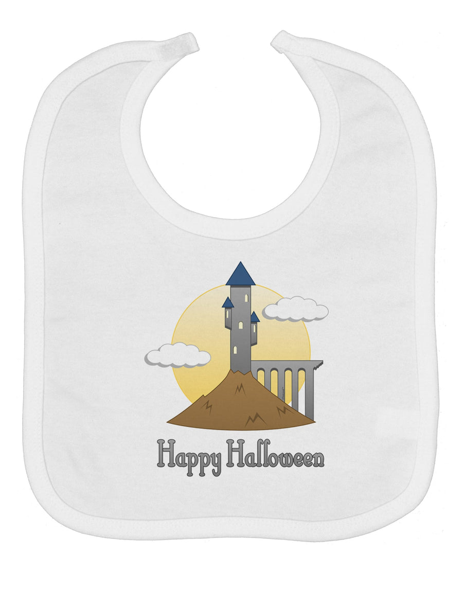 Moonlit Wizard Tower - Happy Halloween Baby Bib