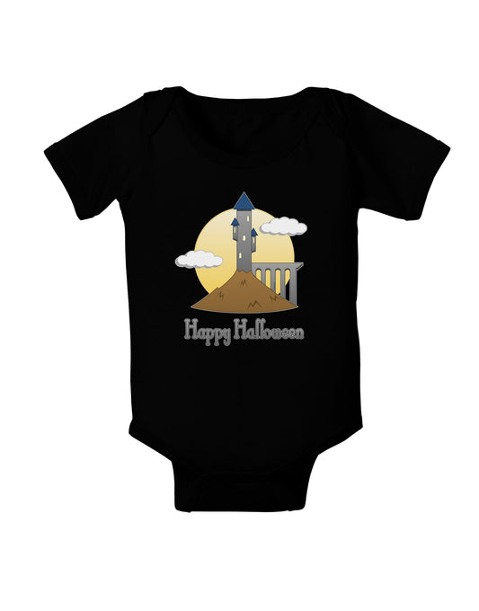 Moonlit Wizard Tower - Happy Halloween Baby Romper Bodysuit Dark-Baby Romper-TooLoud-Black-06-Months-Davson Sales