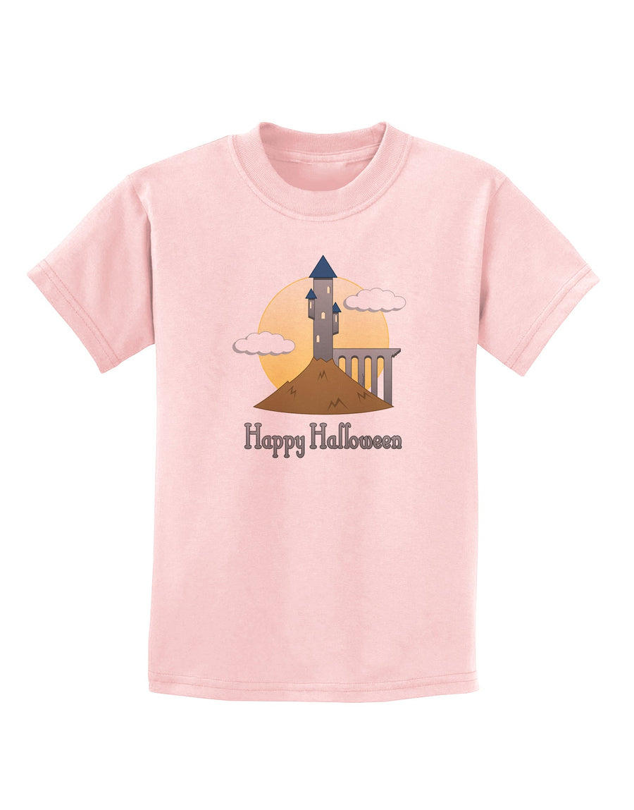 Moonlit Wizard Tower - Happy Halloween Childrens T-Shirt-Childrens T-Shirt-TooLoud-White-X-Small-Davson Sales