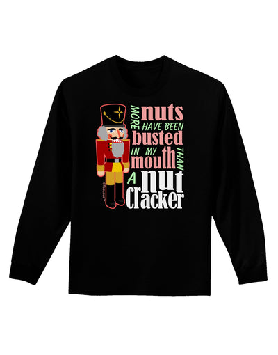 More Nuts Busted - My Mouth Adult Long Sleeve Dark T-Shirt-TooLoud-Black-Small-Davson Sales