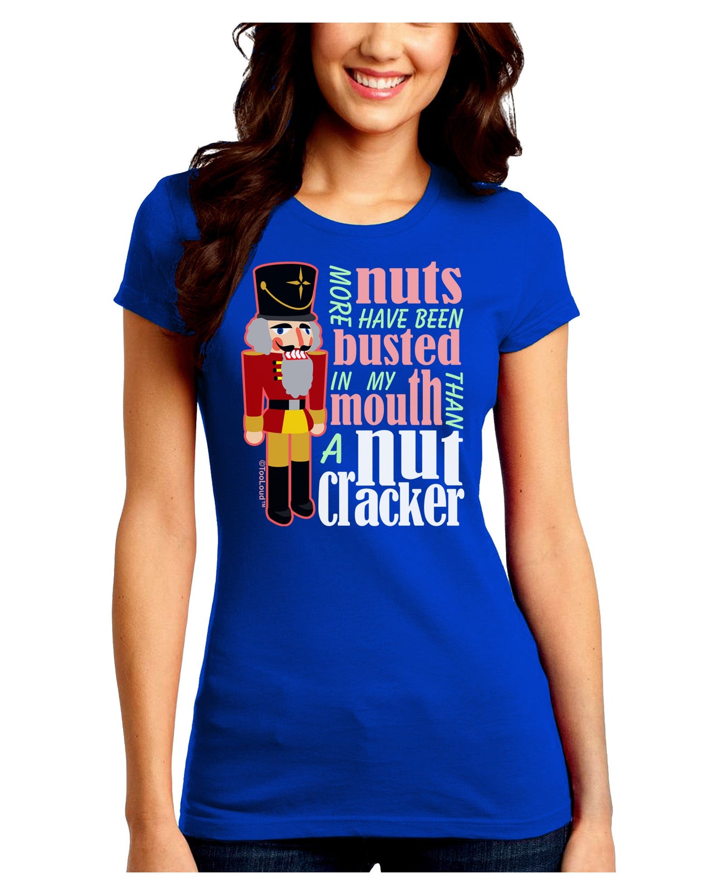 More Nuts Busted - My Mouth Juniors Petite Crew Dark T-Shirt-T-Shirts Juniors Tops-TooLoud-Royal-Blue-Juniors Fitted Small-Davson Sales