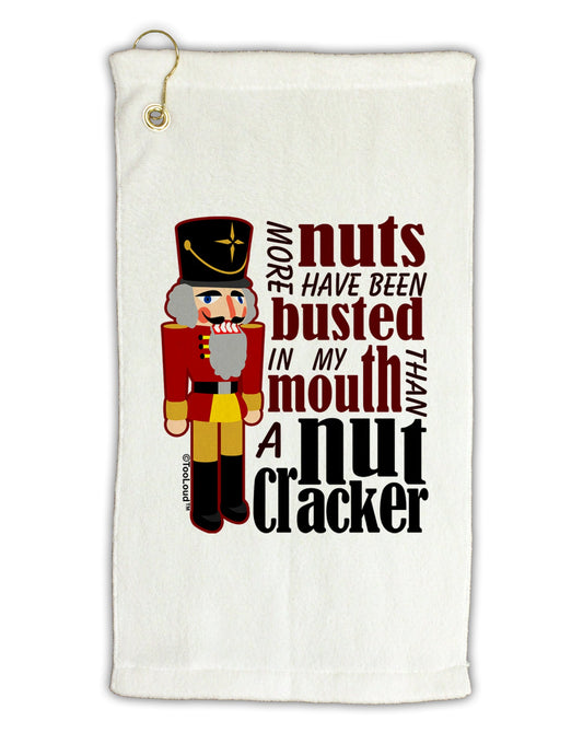 More Nuts Busted - My Mouth Micro Terry Gromet Golf Towel 16 x 25 inch by TooLoud-Golf Towel-TooLoud-White-Davson Sales