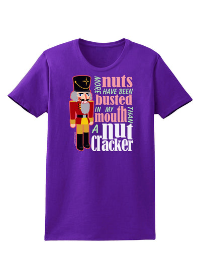 More Nuts Busted - My Mouth Womens Dark T-Shirt-TooLoud-Purple-X-Small-Davson Sales