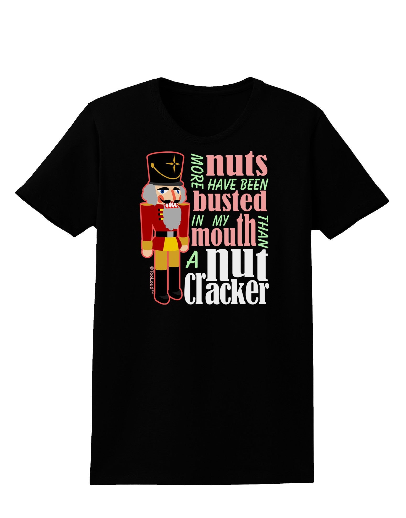 More Nuts Busted - My Mouth Womens Dark T-Shirt-TooLoud-Black-X-Small-Davson Sales