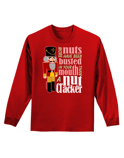 More Nuts Busted - Your Mouth Adult Long Sleeve Dark T-Shirt-TooLoud-Red-Small-Davson Sales