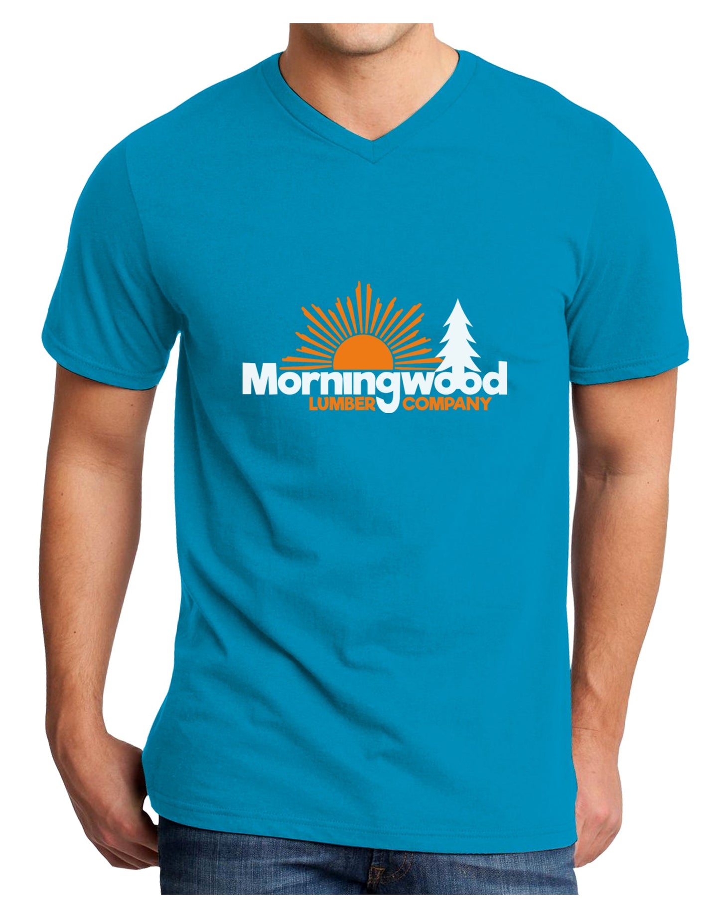 Morningwood Company Funny Adult Dark V-Neck T-Shirt by TooLoud-TooLoud-Turquoise-Small-Davson Sales