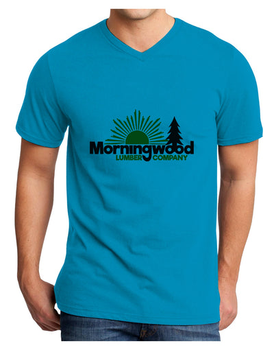 Morningwood Company Funny Adult V-Neck T-shirt by TooLoud-Mens V-Neck T-Shirt-TooLoud-Turquoise-Small-Davson Sales