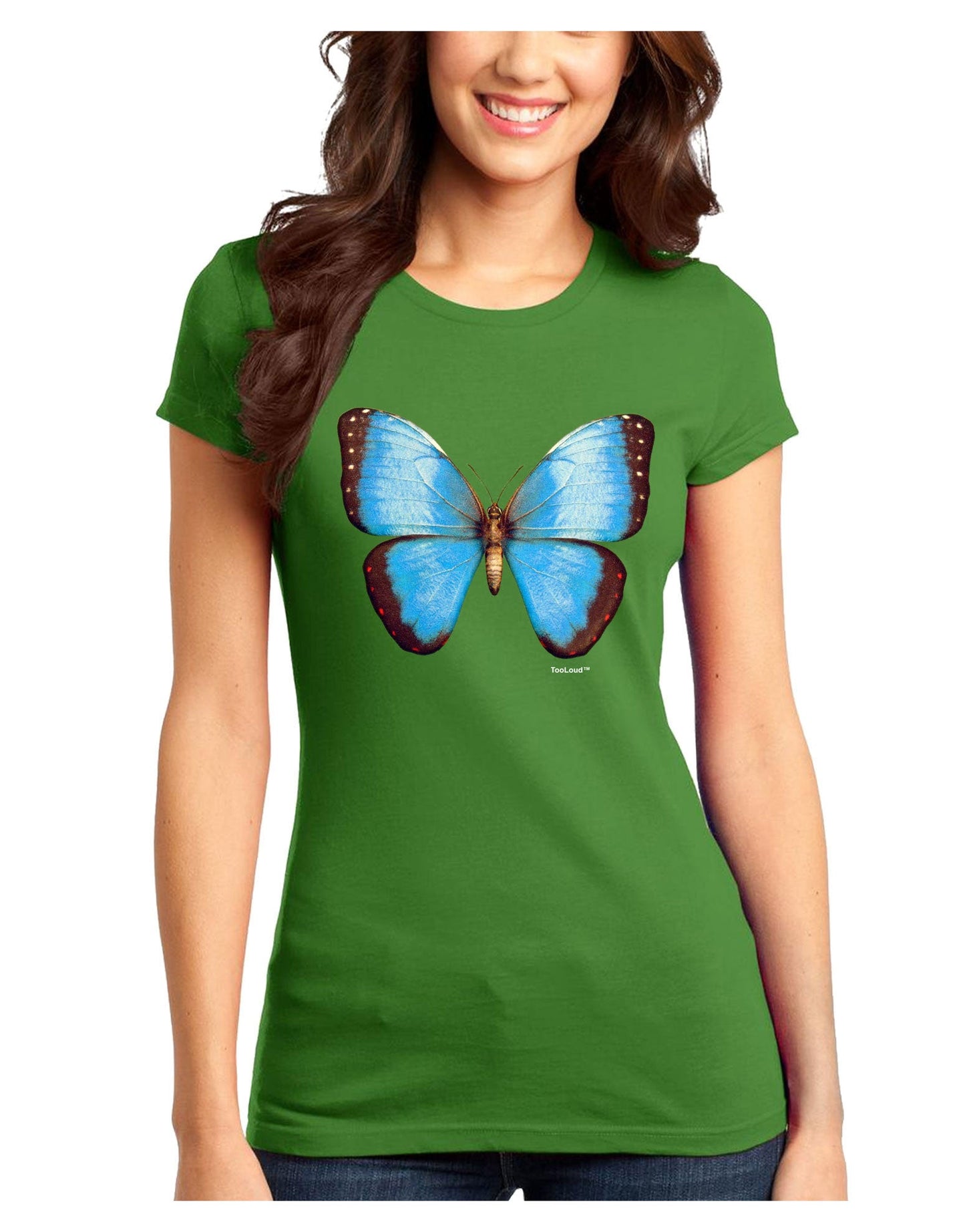 Morpho Butterfly Juniors T-Shirt-Womens Juniors T-Shirt-TooLoud-Kiwi-Green-Small-Davson Sales