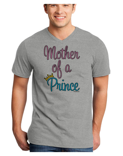 Mother of a Prince - Matching Mom and Son Design Adult V-Neck T-shirt by TooLoud-Mens V-Neck T-Shirt-TooLoud-HeatherGray-Small-Davson Sales