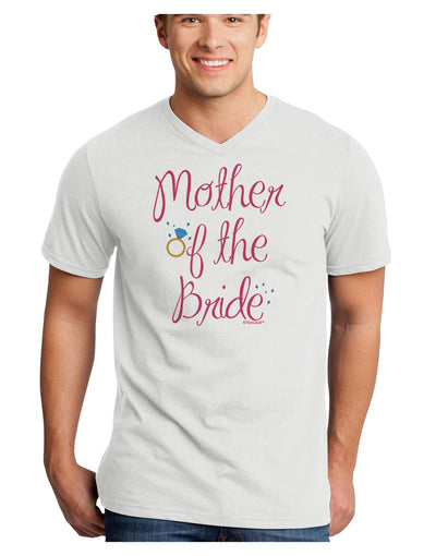 Mother of the Bride - Diamond - Color Adult V-Neck T-shirt-Mens V-Neck T-Shirt-TooLoud-White-Small-Davson Sales