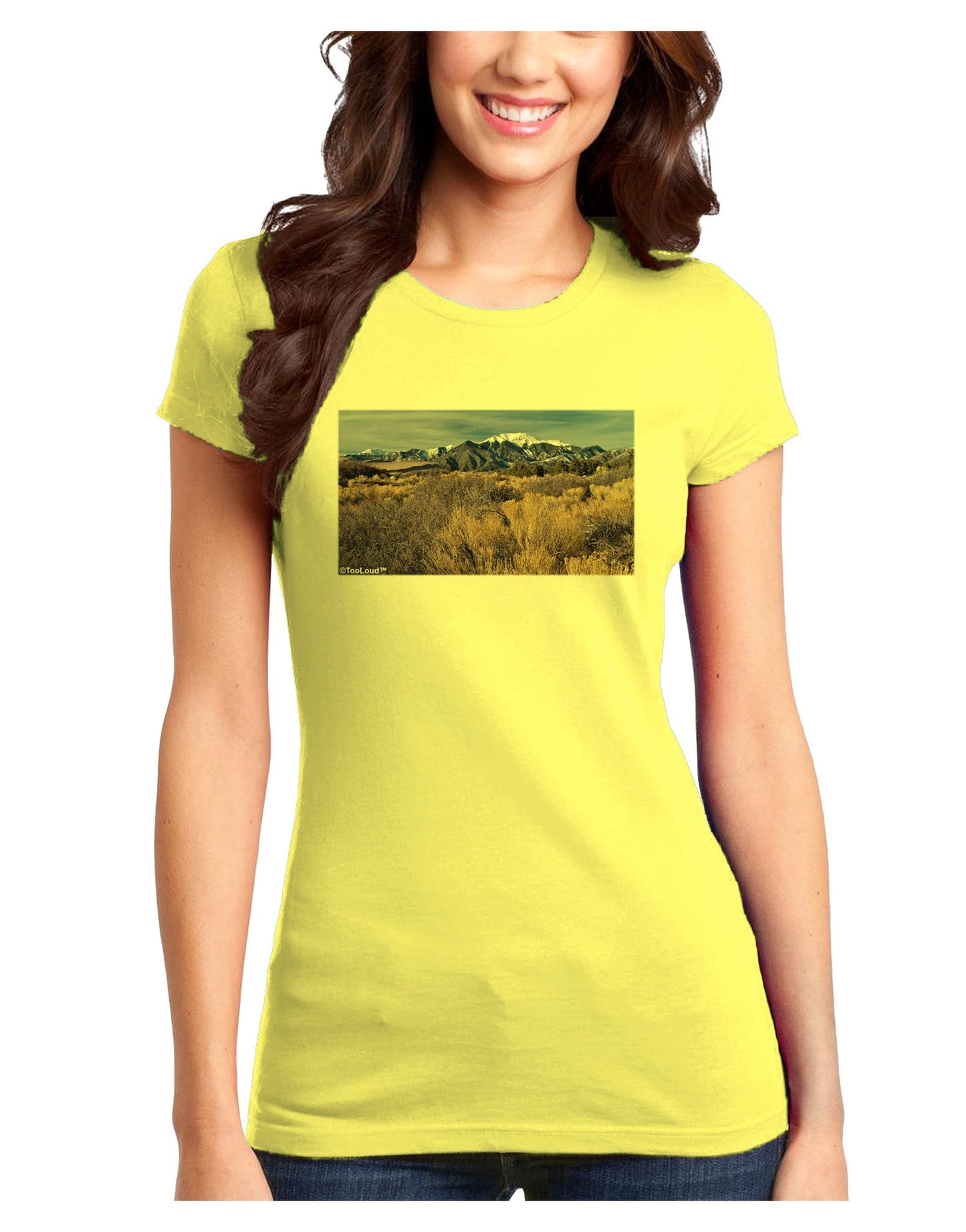 Mountain Forest Park Juniors Petite T-Shirt-T-Shirts Juniors Tops-TooLoud-Yellow-Juniors Fitted X-Small-Davson Sales