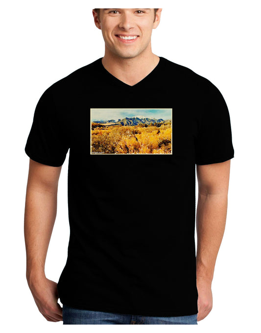Mountain Forest Park Watercolor Adult Dark V-Neck T-Shirt-TooLoud-Black-Small-Davson Sales