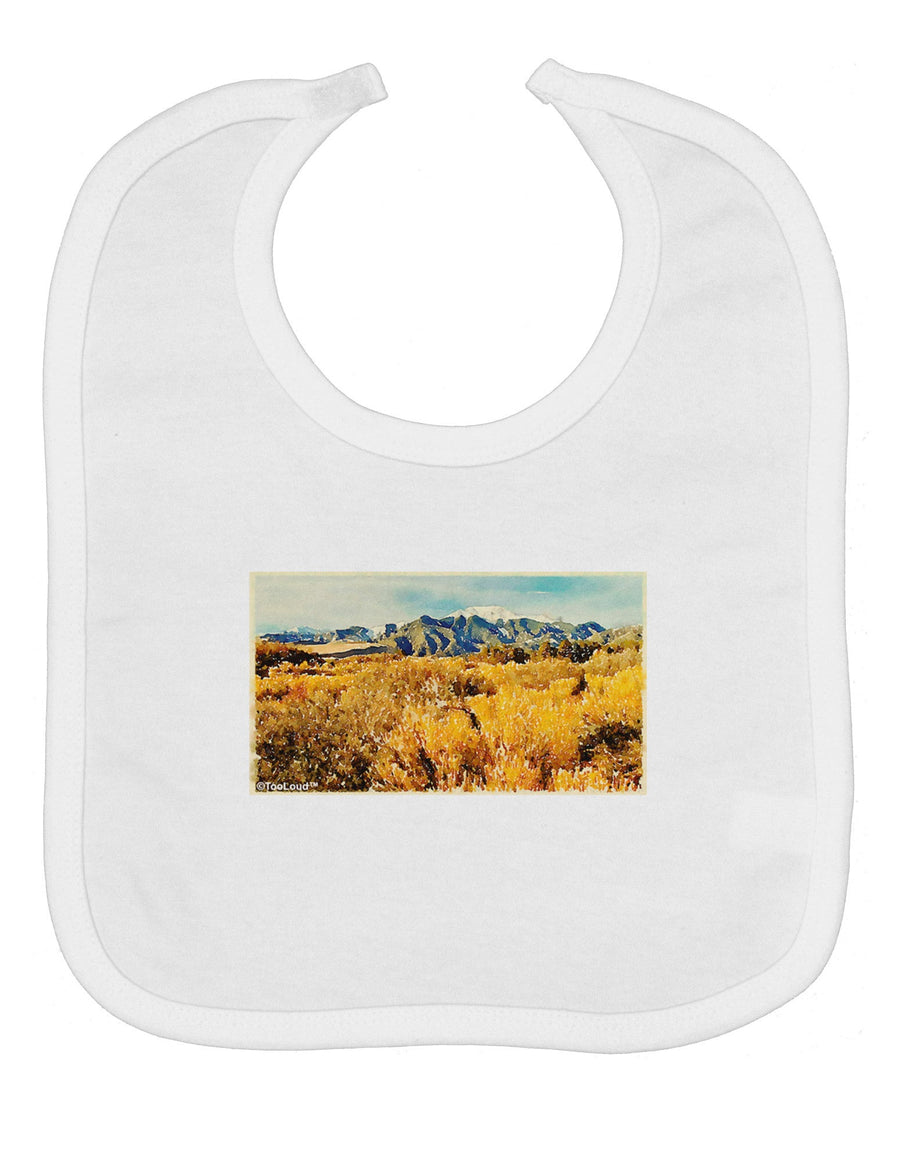 Mountain Forest Park Watercolor Baby Bib