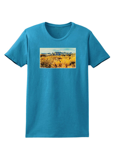 Mountain Forest Park Watercolor Womens Dark T-Shirt-TooLoud-Turquoise-X-Small-Davson Sales