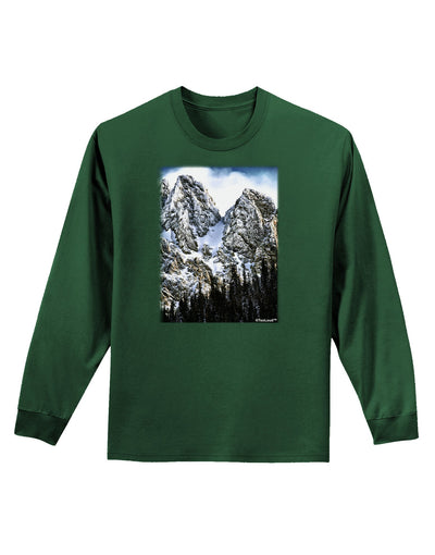 Mountain Landscape 2 Adult Long Sleeve Dark T-Shirt-TooLoud-Dark-Green-Small-Davson Sales