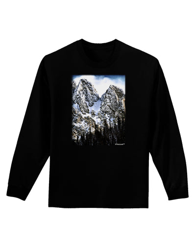 Mountain Landscape 2 Adult Long Sleeve Dark T-Shirt-TooLoud-Black-Small-Davson Sales