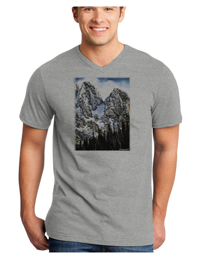 Mountain Landscape 2 Adult V-Neck T-shirt-Mens V-Neck T-Shirt-TooLoud-HeatherGray-Small-Davson Sales